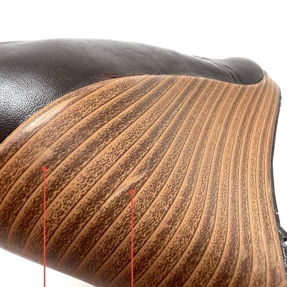 Crocs Walnut Brown Wedge Heel Size 9 Platform Pump Leather Closed Round Toe - Picture 11 of 13